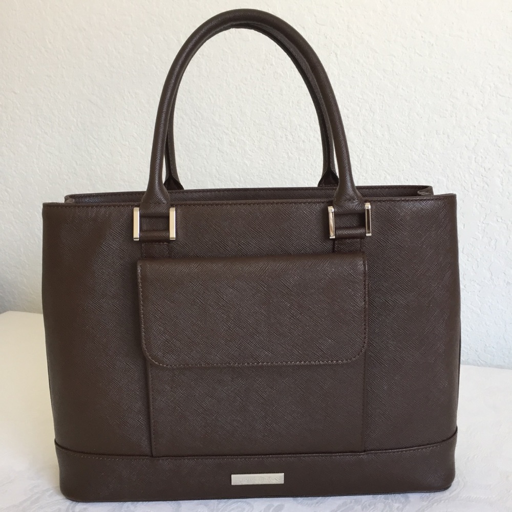 Burberry front pocket brown Saffiano leather bag - Picture 1 of 10